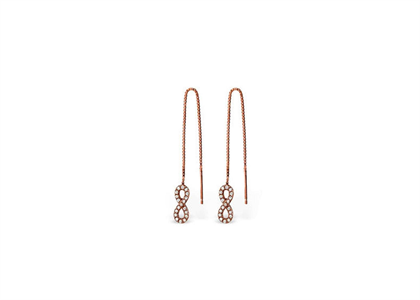 Rose Gold Plated Infinity Threader Fashion Earrings